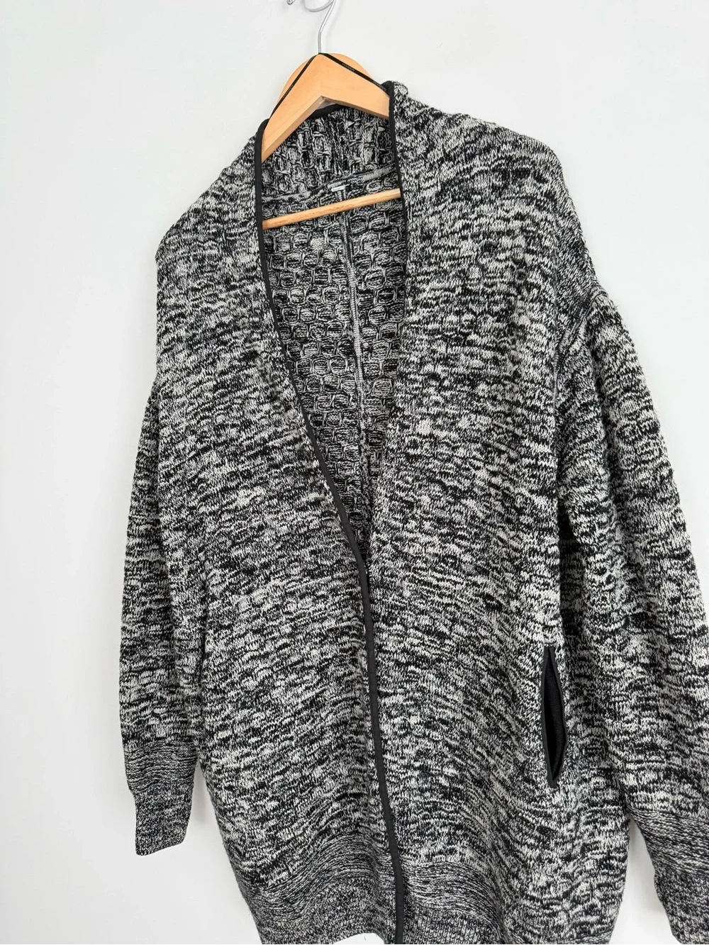 Lululemon Cardi All Day Oversized Knit Cardigan in Black/White